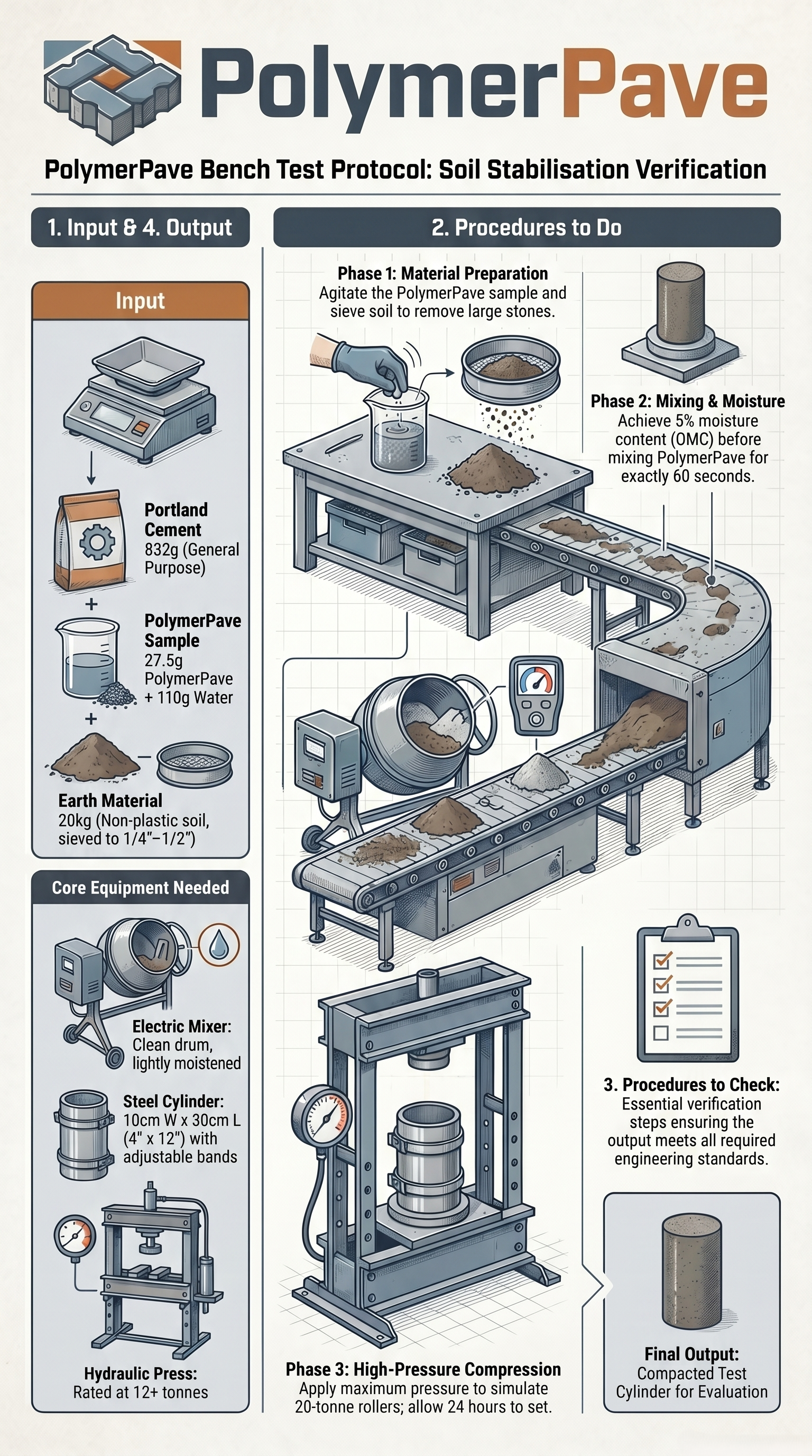 PolymerPave Bench Test: Step-by-step soil stabilisation verification